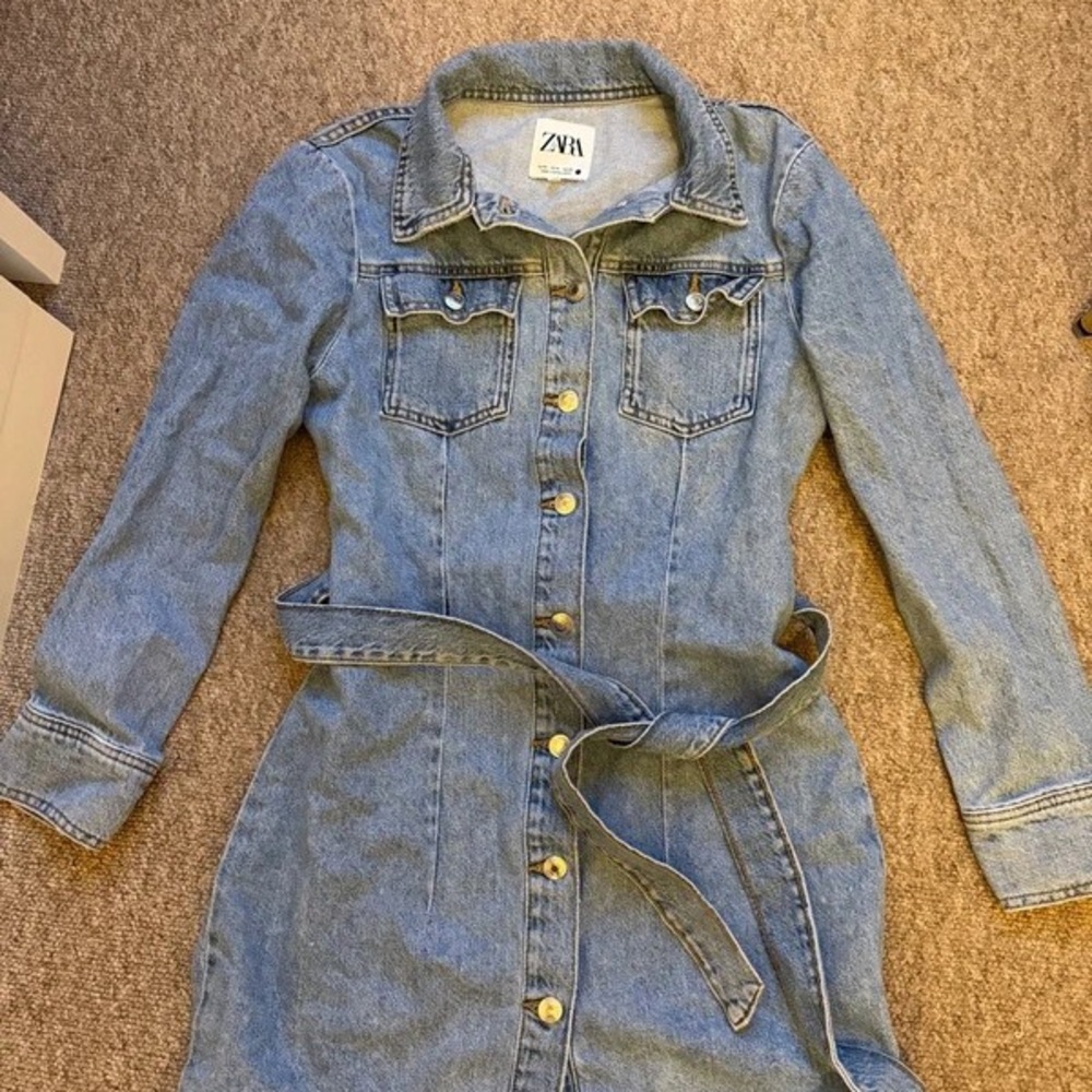 Forever 21 Light Blue Denim One Shoulder Dress